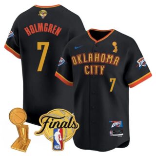 Men's Oklahoma City Thunder #7 Chet Holmgren Final Patch Baseball Jersey All Stitched