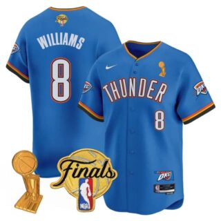 Men's Oklahoma City Thunder #8 Jalen Williams Final Patch Baseball Jersey All Stitched