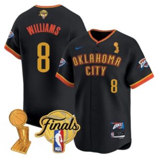 Men's Oklahoma City Thunder #8 Jalen Williams Final Patch Baseball Jersey All Stitched