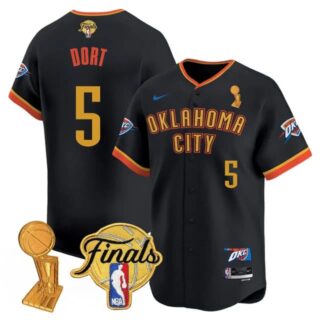 Men's Oklahoma City Thunder #5 Luguentz Dort Final Patch Baseball Jersey All Stitched