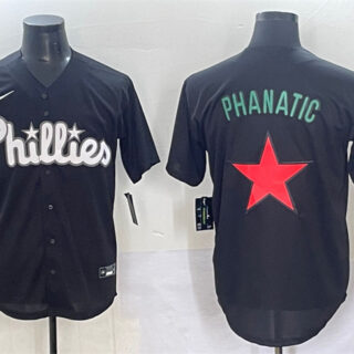 Men's Philadelphia Phillies Phanatic Black Lights Out Limited Stitched Baseball Jersey