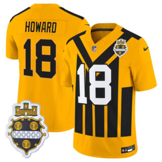 Men's Pittsburgh Steelers #18 Will Howard Gold 1933 F.U.S.E. Throwback Alternate Football Stitched Football Jersey