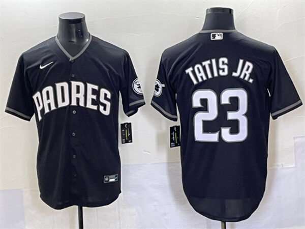 Men's San Diego Padres #23 Fernando Tatis Jr. Black Stitched Baseball Jerseys