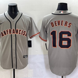 Men's San Francisco Giants #16 Rafael Devers Grey Cool Base Stitched Baseball Jersey