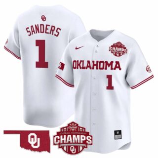 Men's Oklahoma Sooners #1 Cydney Sanders 2025 SEC Softball Conference Tournament Champions Patch Vapor Premier Limited Jersey All Stitched