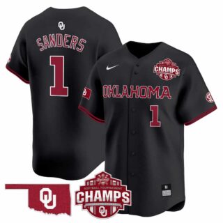 Men's Oklahoma Sooners #1 Cydney Sanders 2025 SEC Softball Conference Tournament Champions Patch Vapor Premier Limited Jersey All Stitched