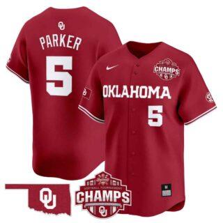 Men's Oklahoma Sooners #5 Ella Parker 2025 SEC Softball Conference Tournament Champions Patch Vapor Premier Limited Jersey All Stitched