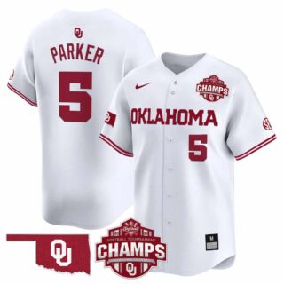 Men's Oklahoma Sooners #5 Ella Parker 2025 SEC Softball Conference Tournament Champions Patch Vapor Premier Limited Jersey All Stitched