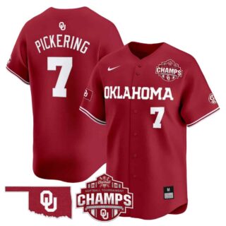 Men's Oklahoma Sooners Kasidi Pickering 2025 SEC Softball Conference Tournament Champions Patch Vapor Premier Limited Jersey All Stitched