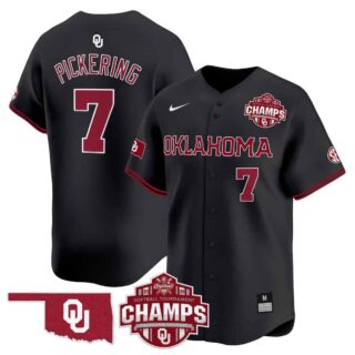 Men's Oklahoma Sooners #7 Kasidi Pickering 2025 SEC Softball Conference Tournament Champions Patch Vapor Premier Limited Jersey All Stitched