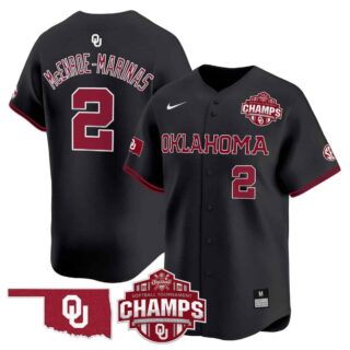 Men's Oklahoma Sooners #2 McEnroe-Marinas 2025 SEC Softball Conference Tournament Champions Patch Vapor Premier Limited Jersey All Stitched