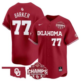 Men's Oklahoma Sooners #77 Sydney Barker 2025 SEC Softball Conference Tournament Champions Patch Vapor Premier Limited Jersey All Stitched