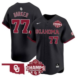 Men's Oklahoma Sooners #77 Sydney Barker 2025 SEC Softball Conference Tournament Champions Patch Vapor Premier Limited Jersey All Stitched