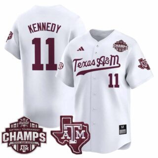 Men's Texas A&M Aggies #11 Emiley Kennedy 2025 SEC Softball Conference Tournament Champions Patch Vapor Premier Limited Jersey All Stitched