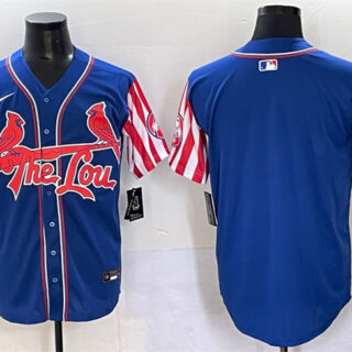 Men's St.Louis Cardinals Blank Royal Independence Day Vapor Premier Limited Stitched Baseball Jersey