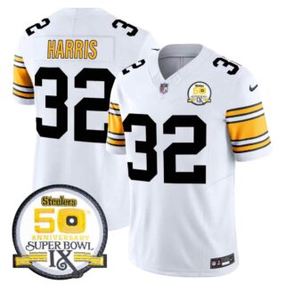 Men's Pittsburgh Steelers 50th Anniversary Of Super Bowl IX Patch Vapor Limited Jersey All Stitched Franco Harris32