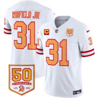 Men's Tampa Bay Buccaneers Throwback 50th Season Patch Vapor Limited Jersey All Stitched Antoine Winfield Jr. #31
