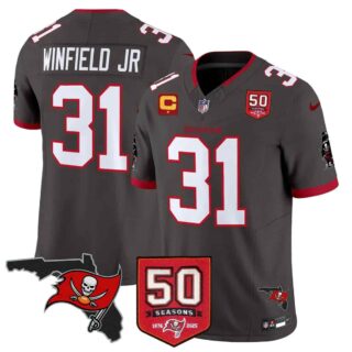 Men's Tampa Bay Buccaneers Throwback 50th Season Patch Vapor Limited Jersey All Stitched Antoine Winfield Jr. #31