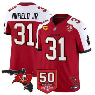 Men's Tampa Bay Buccaneers Throwback 50th Season Patch Vapor Limited Jersey All Stitched Antoine Winfield Jr. #31