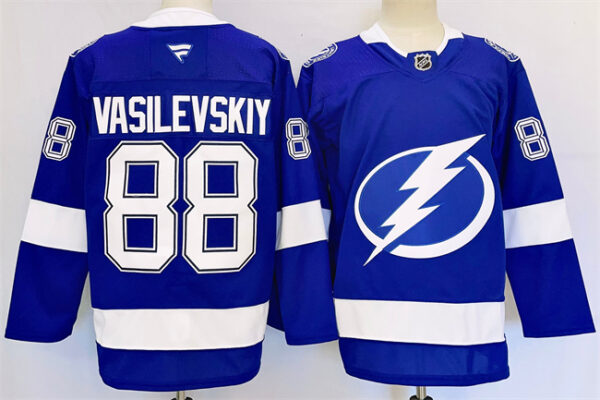 Men's Tampa Bay Lightning #88 Andrei Vasilevskiy 2024-25 Blue Stitched