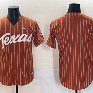 Men's Texas Longhorns Blank Orange Pinstripe SEC Patch Stitched Jersey