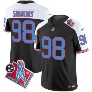 Men's Tennessee Titans 1997 Throwback Vapor Limited Jersey All Stitched Jeffery Simmons #98