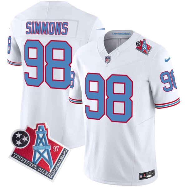 Men's Tennessee Titans 1997 Throwback Vapor Limited Jersey All Stitched Jeffery Simmons