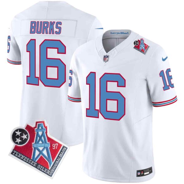 Men's Tennessee Titans 1997 Throwback Vapor Limited Jersey All Stitched Treylon Burks