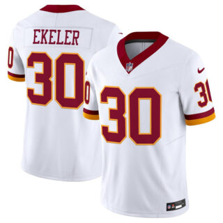 Men's Washington Commanders #30 Austin Ekeler White 2025 F.U.S.E. Throwback Vapor Limited Stitched Football Jersey