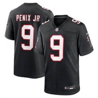 Men's Atlanta Falcons #9 Michael Penix Jr. Black Alternate Football Stitched Game Jersey
