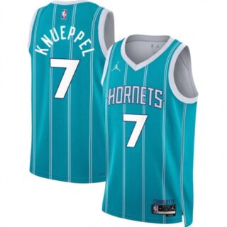 Men's Charlotte Hornets #7 Kon Knueppel Teal 2025 Draft Icon Edition Stitched Basketball Jersey