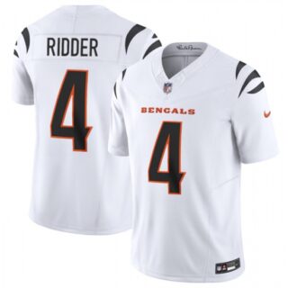 Men's Cincinnati Bengals #4 Desmond Ridder White 2025 F.U.S.E. Vapor Untouchable Limited Football Stitched Jersey