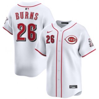 Men's Cincinnati Reds #26 Chase Burns White Home Limited Stitched Baseball Jersey