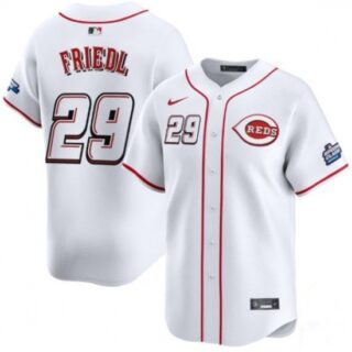 Men's Cincinnati Reds #29 TJ Friedl White 2025 Speedway Classic Home Limited Stitched Baseball Jersey