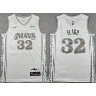 Men's Dallas Mavericks #32 Cooper Flagg White 2025 City Edition Stitched Basketball Jersey