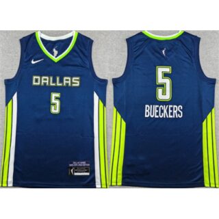 Men's Dallas Wings #5 Paige Bueckers Navy Stitched Basketball Jersey