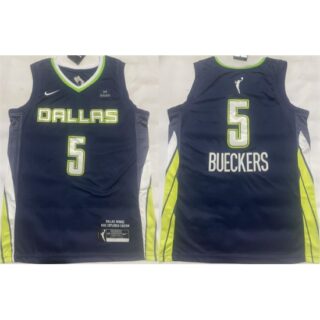 Men's Dallas Wings #5 Paige Bueckers Navy Stitched Basketball Jerseys