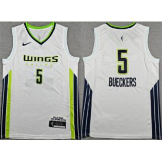 Men's Dallas Wings #5 Paige Bueckers White Stitched Basketball Jersey