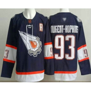 Men's Edmonton Oilers #93 Ryan Nugent Hopkins Navy Alternate Authentic Jersey