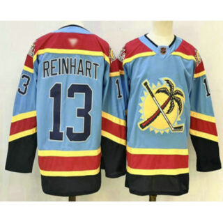 Men's Florida Panthers #13 Sam Reinhart Blue Reverse Retro Stitched Authentic Jersey