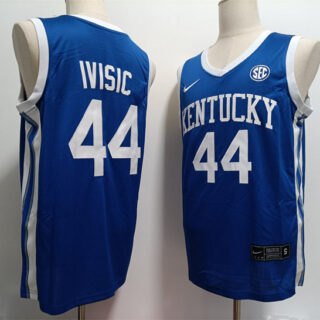Men's Kentucky Wildcats #44 Zvonimir Ivisic Royal Away 2023-24 College Basketball Game Jersey