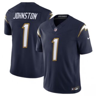 Men's Los Angeles Chargers #1 Quentin Johnston Navy 2025 F.U.S.E. Alternate Vapor Limited Football Stitched Jersey