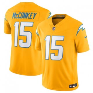 Men's Los Angeles Chargers #15 Ladd McConkey Gold 2025 F.U.S.E. AlternateVapor Limited Football Stitched Jersey
