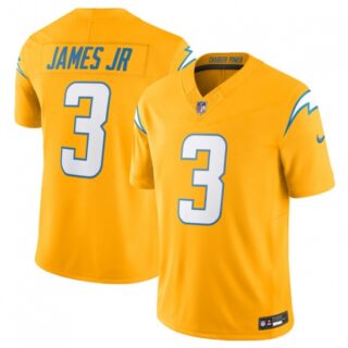 Men's Los Angeles Chargers #3 Derwin James Jr. Gold 2025 F.U.S.E. Alternate Vapor Limited Football Stitched Jersey