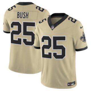 Men's New Orleans Saints #25 Reggie Bush Gold 2025 F.U.S.E. Alternate Vapor Limited Football Stitched Jersey