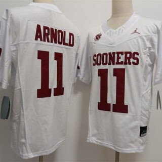 Mens Oklahoma Sooners #11 Jackson Arnold White 2024 SEC Football Game Jersey
