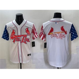 Men's St. Louis Cardinals Team Big Logo White Independence Day Vapor Premier Limited Stitched Baseball Jersey