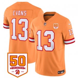 Men's Tampa Bay Buccaneers #13 Mike Evans Orange 2025 F.U.S.E. 50th Anniversary Vapor Untouchable Limited Football Stitched Jersey