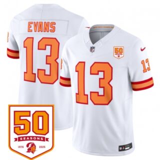 Men's Tampa Bay Buccaneers #13 Mike Evans White 2025 F.U.S.E. 50th Anniversary Vapor Untouchable Limited Football Stitched Jersey