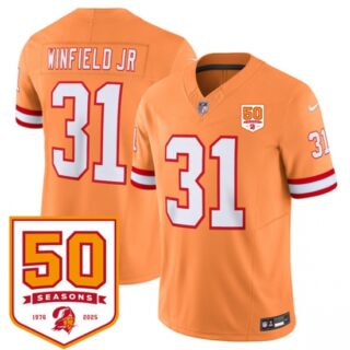 Men's Tampa Bay Buccaneers #31 Antoine Winfield Jr. Orange 2025 F.U.S.E. 50th Anniversary Vapor Untouchable Limited Football Stitched Jersey